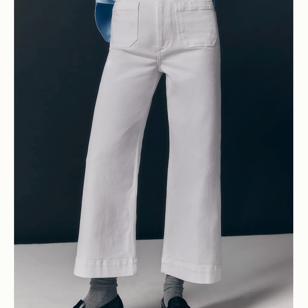 EUC Anthropologie The Colette Crop Wide-Leg Jeans by Maeve White 0/24 - Picture 3 of 9
